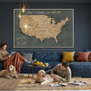 Custom Push Pin US Map Canvas | Personalized Travel Tracker | USA Cities Map Anniversary Gift for Couples | Adventure America Map Wall Art with Pins by MyGreatCanvas | Canvas Wall Art Prints | Photo Prints & Wall Decor