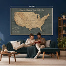 Custom Push Pin US Map Canvas | Personalized Travel Tracker | USA Cities Map Anniversary Gift for Couples | Adventure America Map Wall Art with Pins by MyGreatCanvas | Canvas Wall Art Prints | Photo Prints & Wall Decor