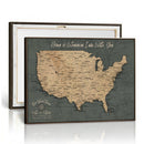 Custom Push Pin US Map Canvas | Personalized Travel Tracker | USA Cities Map Anniversary Gift for Couples | Adventure America Map Wall Art with Pins by MyGreatCanvas | Canvas Wall Art Prints | Photo Prints & Wall Decor