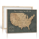 Custom Push Pin US Map Canvas | Personalized Travel Tracker | USA Cities Map Anniversary Gift for Couples | Adventure America Map Wall Art with Pins
