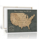 Custom Push Pin US Map Canvas | Personalized Travel Tracker | USA Cities Map Anniversary Gift for Couples | Adventure America Map Wall Art with Pins