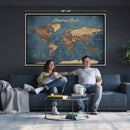 Custom Push Pin World Map Canvas | Personalized Travel Tracker | Wedding Anniversary Gift for Couples | Adventure Map Wall Art with Pins by MyGreatCanvas | Canvas Wall Art Prints | Photo Prints & Wall Decor