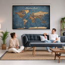 Custom Push Pin World Map Canvas | Personalized Travel Tracker | Wedding Anniversary Gift for Couples | Adventure Map Wall Art with Pins by MyGreatCanvas | Canvas Wall Art Prints | Photo Prints & Wall Decor