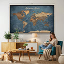 Custom Push Pin World Map Canvas | Personalized Travel Tracker | Wedding Anniversary Gift for Couples | Adventure Map Wall Art with Pins by MyGreatCanvas | Canvas Wall Art Prints | Photo Prints & Wall Decor