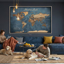 Custom Push Pin World Map Canvas | Personalized Travel Tracker | Wedding Anniversary Gift for Couples | Adventure Map Wall Art with Pins by MyGreatCanvas | Canvas Wall Art Prints | Photo Prints & Wall Decor