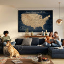Custom Push Pin US Map Canvas | Personalized Travel Tracker | USA Cities Map Anniversary Gift for Couples | Adventure America Map Wall Art with Pins by MyGreatCanvas | Canvas Wall Art Prints | Photo Prints & Wall Decor