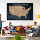 Custom Push Pin US Map Canvas | Personalized Travel Tracker | USA Cities Map Anniversary Gift for Couples | Adventure America Map Wall Art with Pins by MyGreatCanvas | Canvas Wall Art Prints | Photo Prints & Wall Decor