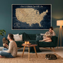Custom Push Pin US Map Canvas | Personalized Travel Tracker | USA Cities Map Anniversary Gift for Couples | Adventure America Map Wall Art with Pins by MyGreatCanvas | Canvas Wall Art Prints | Photo Prints & Wall Decor