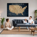 Custom Push Pin US Map Canvas | Personalized Travel Tracker | USA Cities Map Anniversary Gift for Couples | Adventure America Map Wall Art with Pins by MyGreatCanvas | Canvas Wall Art Prints | Photo Prints & Wall Decor