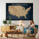 Custom Push Pin US Map Canvas | Personalized Travel Tracker | USA Cities Map Anniversary Gift for Couples | Adventure America Map Wall Art with Pins by MyGreatCanvas | Canvas Wall Art Prints | Photo Prints & Wall Decor