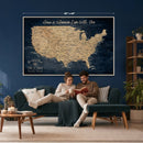 Custom Push Pin US Map Canvas | Personalized Travel Tracker | USA Cities Map Anniversary Gift for Couples | Adventure America Map Wall Art with Pins by MyGreatCanvas | Canvas Wall Art Prints | Photo Prints & Wall Decor