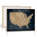Custom Push Pin US Map Canvas | Personalized Travel Tracker | USA Cities Map Anniversary Gift for Couples | Adventure America Map Wall Art with Pins by MyGreatCanvas | Canvas Wall Art Prints | Photo Prints & Wall Decor