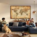 Custom Push Pin World Map Canvas | Personalized Travel Tracker | Wedding Anniversary Gift for Couples | Adventure Map Wall Art with Pins by MyGreatCanvas | Canvas Wall Art Prints | Photo Prints & Wall Decor