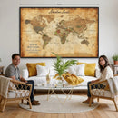 Custom Push Pin World Map Canvas | Personalized Travel Tracker | Wedding Anniversary Gift for Couples | Adventure Map Wall Art with Pins by MyGreatCanvas | Canvas Wall Art Prints | Photo Prints & Wall Decor