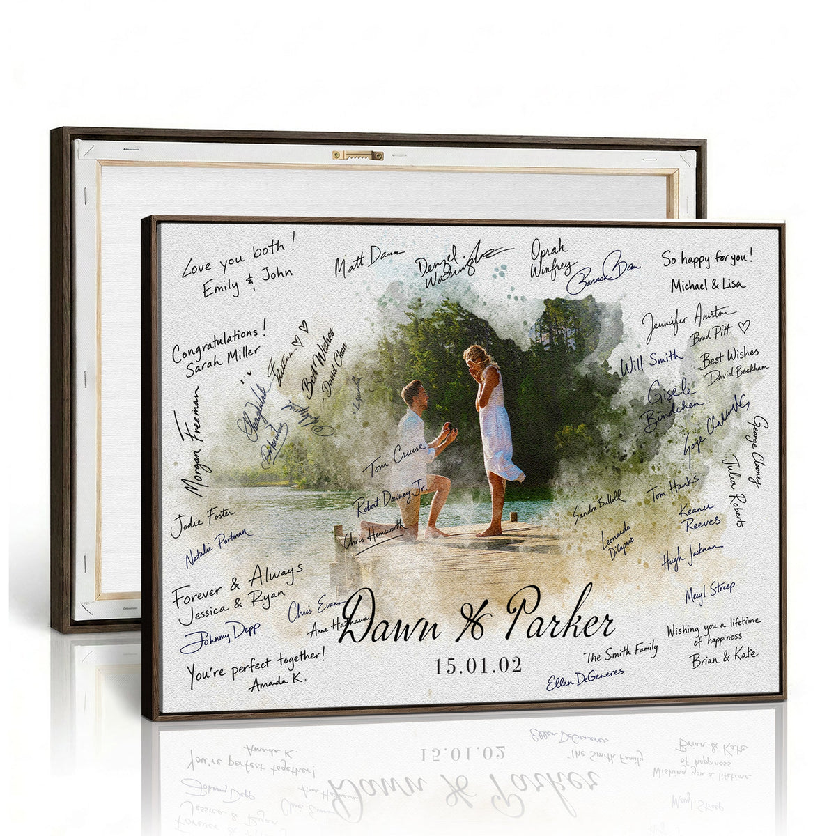 Wedding Guest Book Alternative Wall Art Canvas Print, Personalized, photo 3 of 5