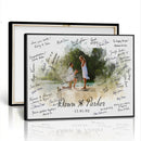 Wedding Guest Book Alternative Wall Art Canvas Print, Personalized Wedding Signature Poster, Custom Couple Photo Guestbook Canvas, Bridal Shower Reception Decor by MyGreatCanvas | Canvas Wall Art Prints | Photo Prints & Wall Decor