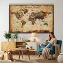 Custom Push Pin World Map Canvas | Personalized Travel Tracker | Wedding Anniversary Gift for Couples | Adventure Map Wall Art with Pins by MyGreatCanvas | Canvas Wall Art Prints | Photo Prints & Wall Decor