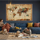 Custom Push Pin World Map Canvas | Personalized Travel Tracker | Wedding Anniversary Gift for Couples | Adventure Map Wall Art with Pins by MyGreatCanvas | Canvas Wall Art Prints | Photo Prints & Wall Decor