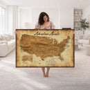 Custom Push Pin US Map Canvas | Personalized Travel Tracker | USA Cities Map Anniversary Gift for Couples | Adventure America Map Wall Art with Pins by MyGreatCanvas | Canvas Wall Art Prints | Photo Prints & Wall Decor