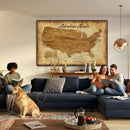 Custom Push Pin US Map Canvas | Personalized Travel Tracker | USA Cities Map Anniversary Gift for Couples | Adventure America Map Wall Art with Pins by MyGreatCanvas | Canvas Wall Art Prints | Photo Prints & Wall Decor