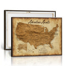 Custom Push Pin US Map Canvas | Personalized Travel Tracker | USA Cities Map Anniversary Gift for Couples | Adventure America Map Wall Art with Pins