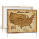 Custom Push Pin US Map Canvas | Personalized Travel Tracker | USA Cities Map Anniversary Gift for Couples | Adventure America Map Wall Art with Pins