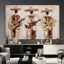 Mariachi Band Canvas Wall Art, Mexican Music Guitar Violin Trumpet Painting, Neutral Impasto Folk Art, Southwestern Boho Living Room Decor by MyGreatCanvas | Canvas Wall Art Prints | Photo Prints & Wall Decor