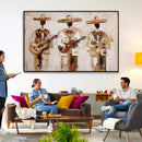 Mariachi Band Canvas Wall Art, Mexican Music Guitar Violin Trumpet Painting, Neutral Impasto Folk Art, Southwestern Boho Living Room Decor by MyGreatCanvas | Canvas Wall Art Prints | Photo Prints & Wall Decor