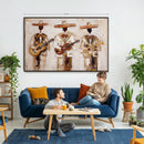 Mariachi Band Canvas Wall Art, Mexican Music Guitar Violin Trumpet Painting, Neutral Impasto Folk Art, Southwestern Boho Living Room Decor by MyGreatCanvas | Canvas Wall Art Prints | Photo Prints & Wall Decor