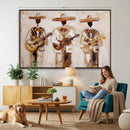 Mariachi Band Canvas Wall Art, Mexican Music Guitar Violin Trumpet Painting, Neutral Impasto Folk Art, Southwestern Boho Living Room Decor by MyGreatCanvas | Canvas Wall Art Prints | Photo Prints & Wall Decor