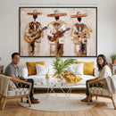 Mariachi Band Canvas Wall Art, Mexican Music Guitar Violin Trumpet Painting, Neutral Impasto Folk Art, Southwestern Boho Living Room Decor by MyGreatCanvas | Canvas Wall Art Prints | Photo Prints & Wall Decor