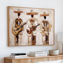 Mariachi Band Canvas Wall Art, Mexican Music Guitar Violin Trumpet Painting, Neutral Impasto Folk Art, Southwestern Boho Living Room Decor by MyGreatCanvas | Canvas Wall Art Prints | Photo Prints & Wall Decor