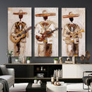 Mariachi Band Canvas Wall Art, Mexican Music Guitar Violin Trumpet Painting, Neutral Impasto Folk Art, Southwestern Boho Living Room Decor by MyGreatCanvas | Canvas Wall Art Prints | Photo Prints & Wall Decor