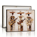 Mariachi Band Canvas Wall Art, Mexican Music Guitar Violin Trumpet Painting, Neutral Impasto Folk Art, Southwestern Boho Living Room Decor by MyGreatCanvas | Canvas Wall Art Prints | Photo Prints & Wall Decor