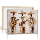 Mariachi Band Canvas Wall Art, Mexican Music Guitar Violin Trumpet Painting, Neutral Impasto Folk Art, Southwestern Boho Living Room Decor by MyGreatCanvas | Canvas Wall Art Prints | Photo Prints & Wall Decor