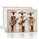 Mariachi Band Canvas Wall Art, Mexican Music Guitar Violin Trumpet Painting, Neutral Impasto Folk Art, Southwestern Boho Living Room Decor by MyGreatCanvas | Canvas Wall Art Prints | Photo Prints & Wall Decor