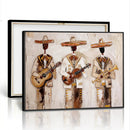 Mariachi Band Canvas Wall Art, Mexican Music Guitar Violin Trumpet Painting, Neutral Impasto Folk Art, Southwestern Boho Living Room Decor by MyGreatCanvas | Canvas Wall Art Prints | Photo Prints & Wall Decor