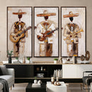 Mariachi Band Canvas Wall Art, Mexican Music Guitar Violin Trumpet Painting, Neutral Impasto Folk Art, Southwestern Boho Living Room Decor by MyGreatCanvas | Canvas Wall Art Prints | Photo Prints & Wall Decor