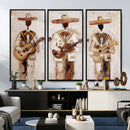 Mariachi Band Canvas Wall Art, Mexican Music Guitar Violin Trumpet Painting, Neutral Impasto Folk Art, Southwestern Boho Living Room Decor by MyGreatCanvas | Canvas Wall Art Prints | Photo Prints & Wall Decor