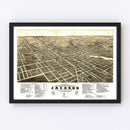 Vintage Map of Jackson, Michigan 1881