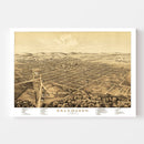 Vintage Map of Kalamazoo, Michigan 1874