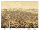 Vintage Map of Kalamazoo, Michigan 1874