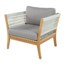 30.3" Outdoor Acacia Wood Patio Chair with Woven Rope Accents by HouseOfZazla