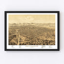 Vintage Map of Kalamazoo, Michigan 1874
