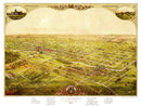 Vintage Map of Lansing, Michigan 1866