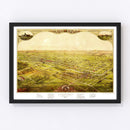 Vintage Map of Lansing, Michigan 1866