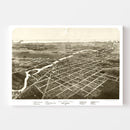 Vintage Map of Monroe, Michigan 1866