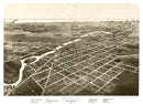 Vintage Map of Monroe, Michigan 1866