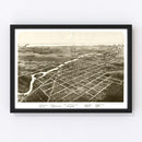 Vintage Map of Monroe, Michigan 1866