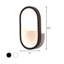 GobekUsa Mini Aluminum Ellipse LED Wall Lamp in Simplicity White/Black - Warm/White Light